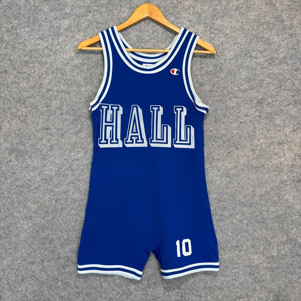 Vintage Champion Wrestling Bib‎ Jersey Adult Large Hall #10 Team Issued 80s USA